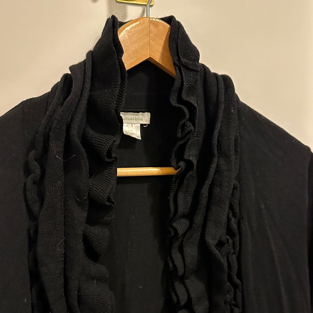 Black Ruffled Cardigan
